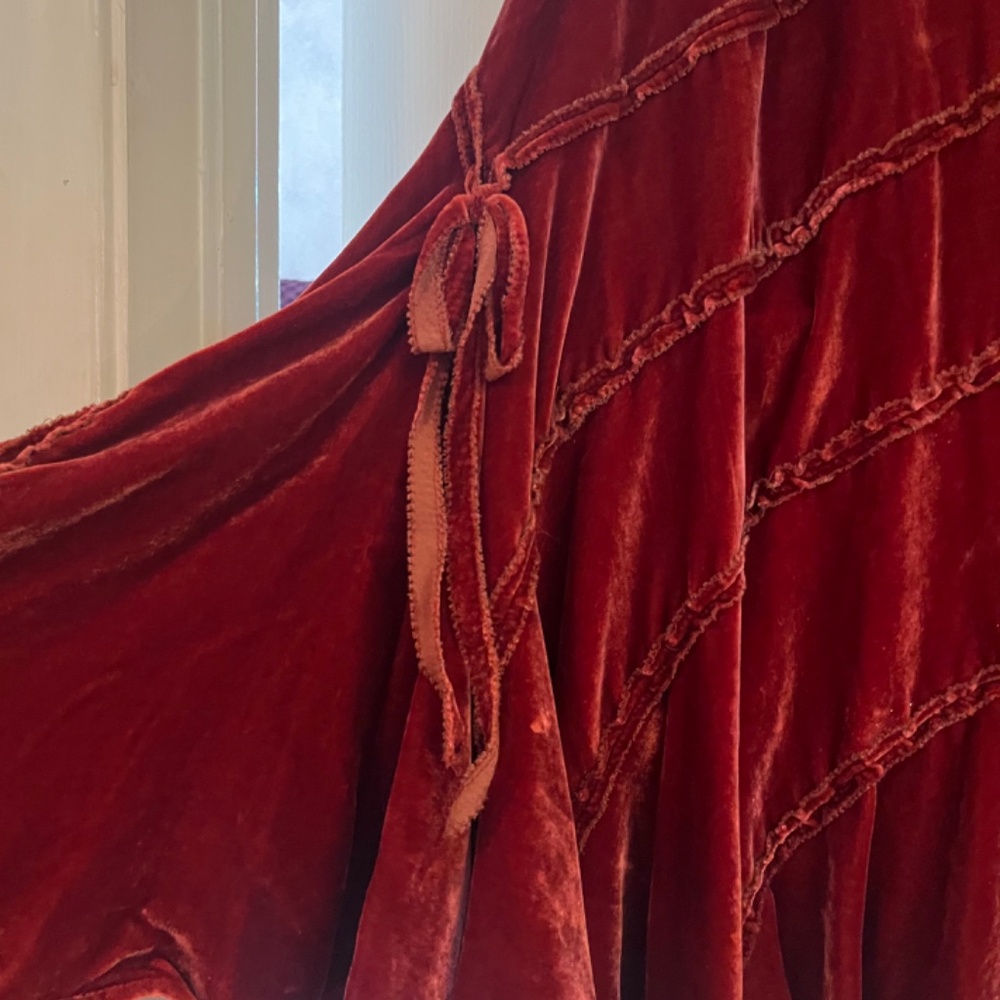 Rust Velvet midi skirt size 8 - 10 - Picture 4 of 5